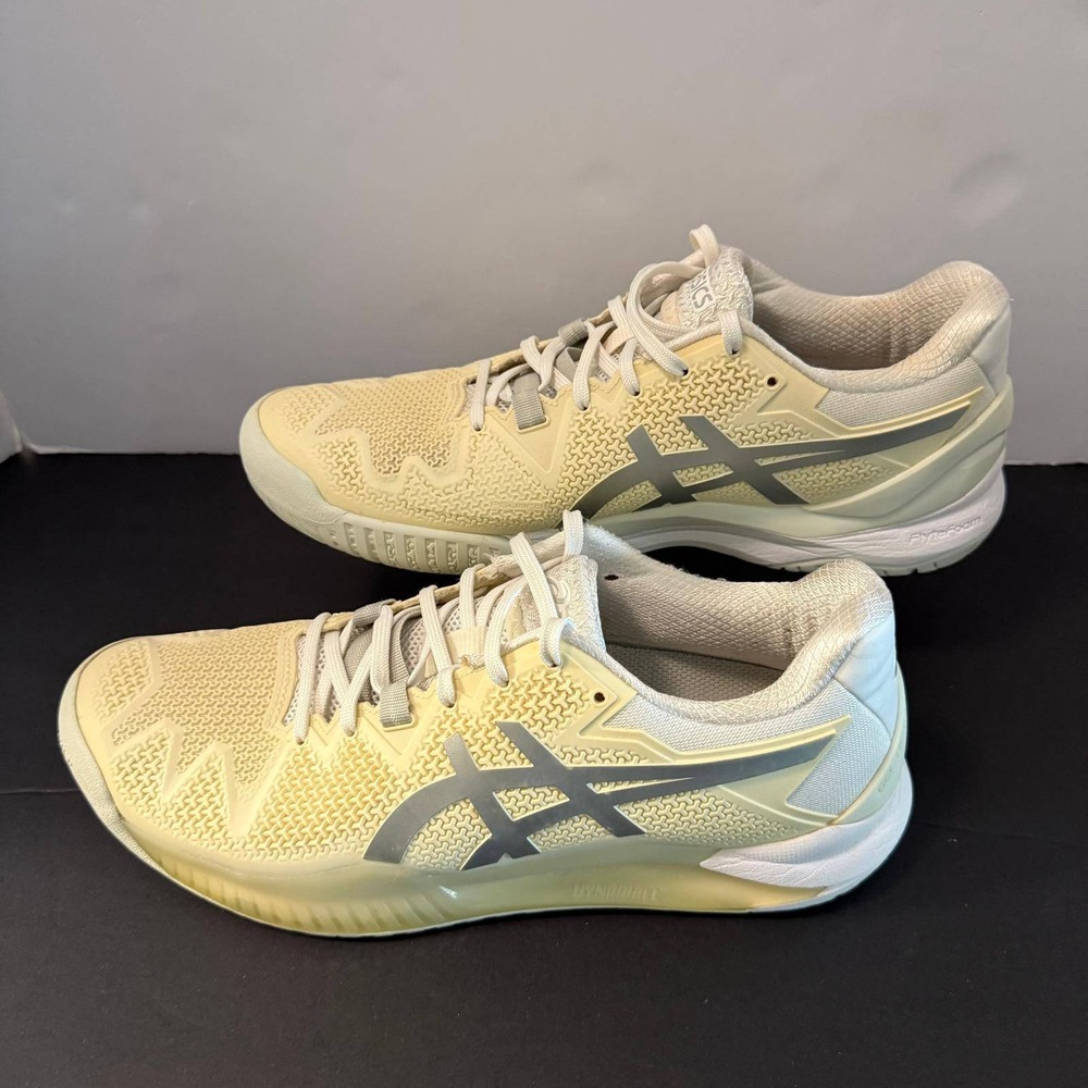 Asics Gel-Resolution 8 Womens Tennis Shoes Cream Silver 1042A072 Size 10 - Picture 12 of 16